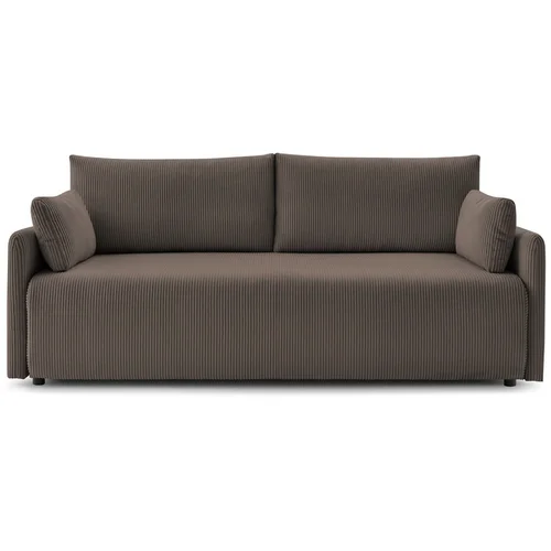 Bobochic Paris Smeđa sklopiva sofa od samta 211 cm Marcel –