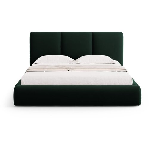 Mazzini Beds Tamno zeleni bar&amp;scaron;unasti tapecirani bračni krevet s prostorom za odlaganje s podnicom 200x200 cm Brody &amp;ndash; Slike