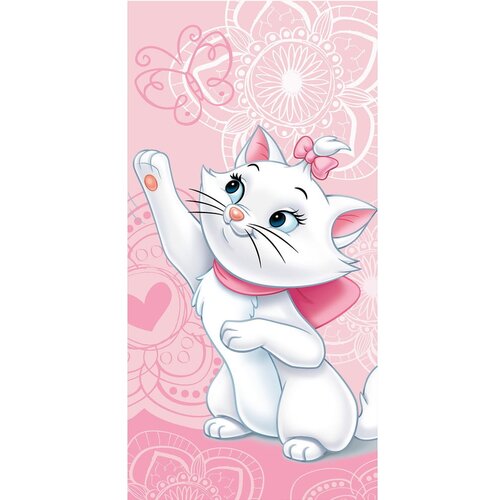 Jerry Fabrics Rožnata bombažna otroška brisača 70x140 cm Marie Cat "Butterfly" – Cene