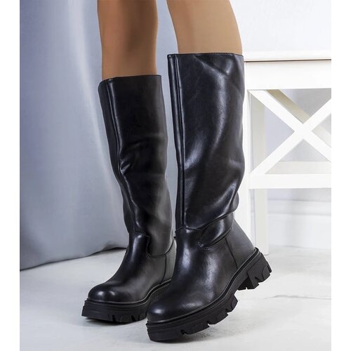 D/CEO Black patent leather insulated boots Campi Cene