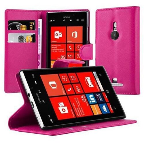 Cadorabo Ohi&scaron;je, združljivo z Nokia Lumia 925 v vroča rožnata - Za&scaron;čitni ovitek z magnetnim zapiranjem, stoječo funkcijo in režo za kartice, (20557254) Cene