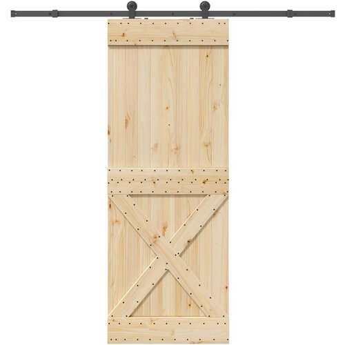 vidaXL Klizna vrata s priborom za montažu 85 x 210 cm masivna borovina Cijene