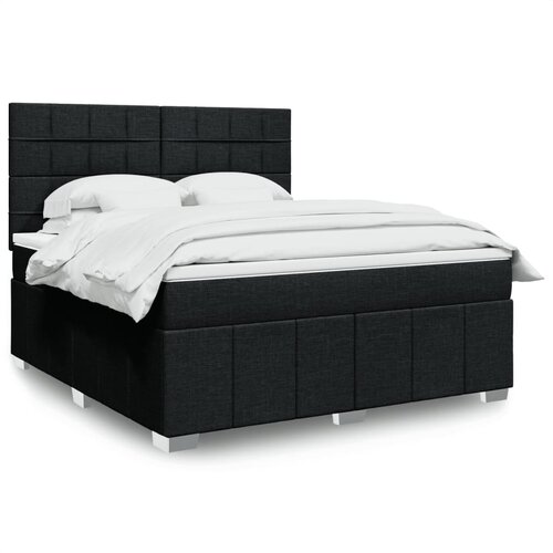 vidaXL Box spring postelja z vzmetnico črna 180x200 cm blago Cene