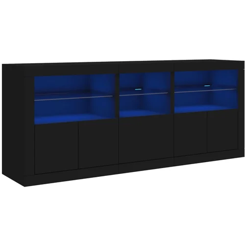 MAISON CHIC Komoda - Predalnik z LED lučkami črna 162x37x67 cm, (21717382)