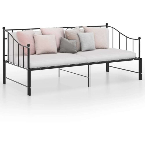  Za krevet na razvlačenje crni metalni 90 x 200 cm Cijene