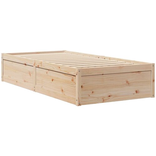 VidaXL Posteljni okvir 75x190 cm trdna borovina, (21216084) Slike