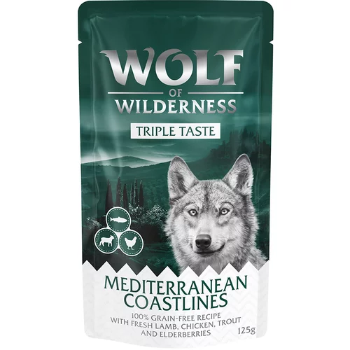 Wolf of Wilderness "Triple Taste" 12 x 125 g Mediterranean Coastlines - jagnjetina, piščanec, postrv
