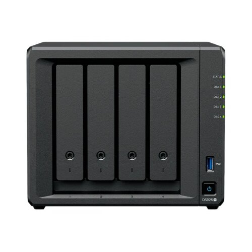 Synology diskstation DS925+ tower, 4-Bays 3.5&amp;#039;&amp;#039; sata hdd/ssd, 2 x M.2 2280 nvme ssd slot, cpu amd ryzen V1500B 4-core 2.2 ghz, 4 gb DDR4 ecc sodimm, 2x RJ-45 2.5 gbe lan port; 2x usb 3.2; 1 xusb type-c expansion port; 2.26 kg; 3yr warranty Slike
