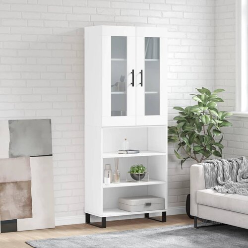 The Living Store Visoka omara bela 69,5x34x180 cm inženirski les - Visoka Omarica, (21429295) Slike