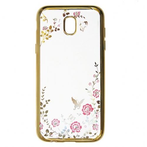 Nillkin silikonski ovitek z rožicami za samsung galaxy J7 2017 - zlat Slike