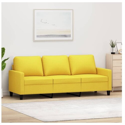 VidaXL Trosjed od tkanine svjetložuti 180 cm Slike