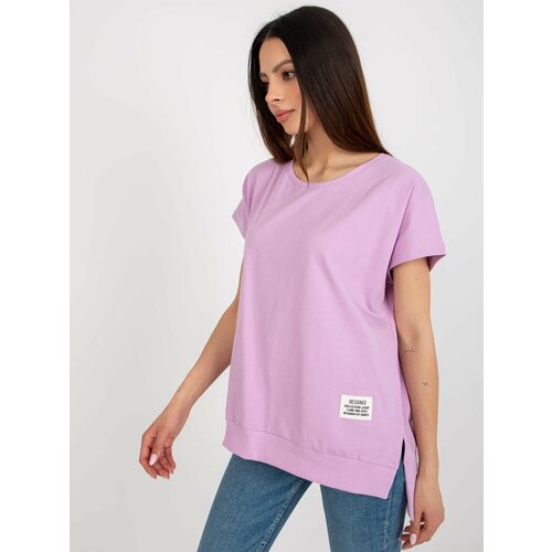 Fashion Hunters Light purple lady's oversize blouse with slits Slike