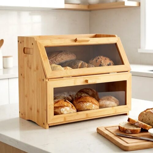Vilde 229283 - kutija za hleb od bambusa na 2 sprata 39x25x32 cm Cene