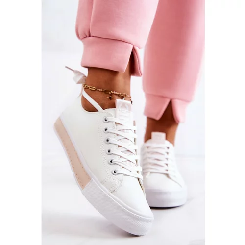 Kesi Women's Leather Sneakers White-Beige Mikayla