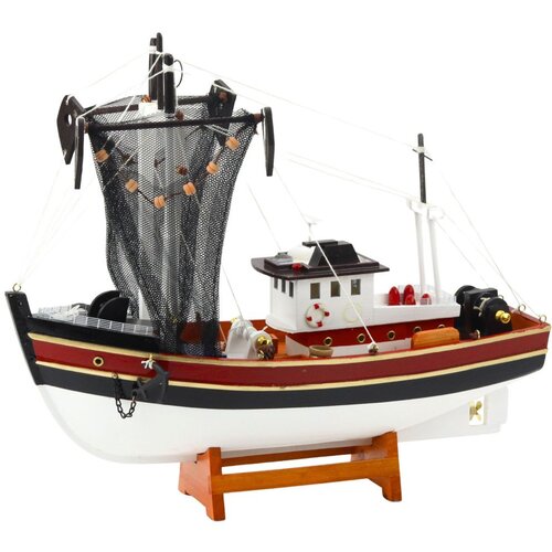  Kolekcionarski ukrasni brod, ribarski brod, model ribarske mreže 38x31cm Slike