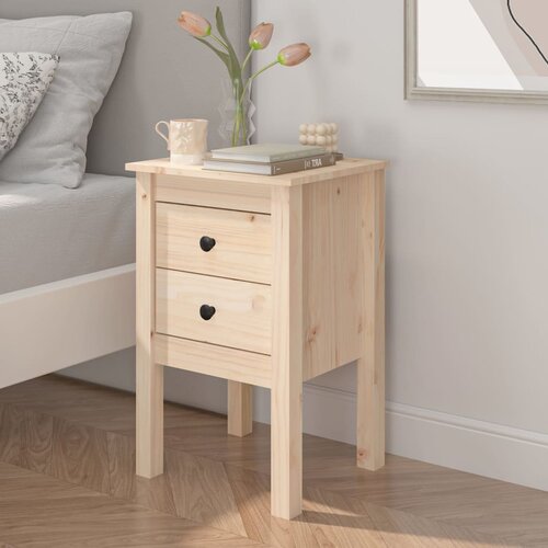 VidaXL Nočna omarica 40x35x61,5 cm trdna borovina Slike