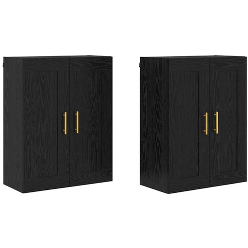  Kabinetski zidni 2 kom. Crni hrast 69,5 x 34 x 90 cm Slike