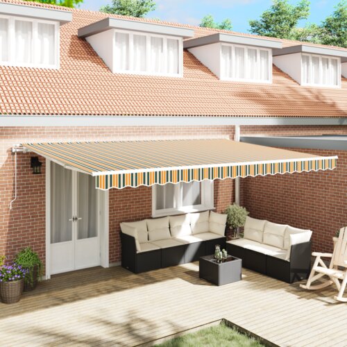  Retraktilna tenda 500 &times; 350 cm Zelena in rumena - - 39.9 - 500 x 350 cm - Cene