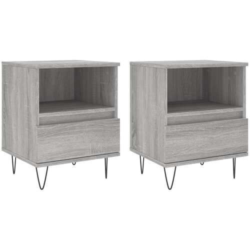 Maison Chic Dvo delni komplet Nočne omarice - Nočne mize siva sonoma 40x35x50 cm inženirski les, (21688573) Slike
