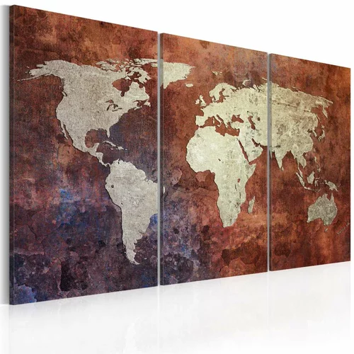  Slika - Rusty map of the World - triptych 90x60