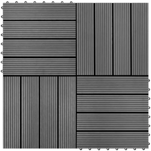 vidaXL WPC Ploščice 30 x 30 cm 11 kosov za 1 kvadratni meter Sive barve