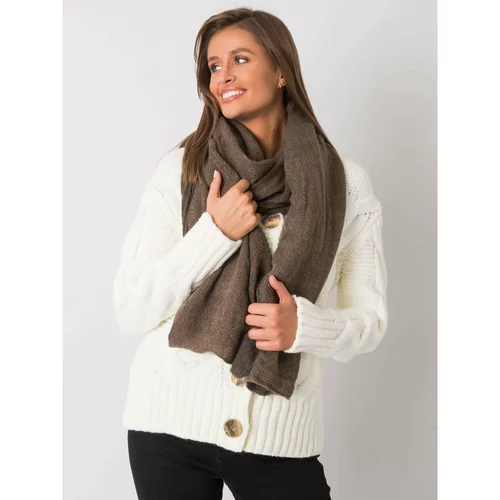 Fashion Hunters Dark beige women's knitted scarf