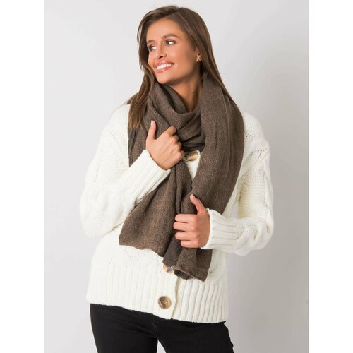 Fashion Hunters Dark beige women's knitted scarf Slike