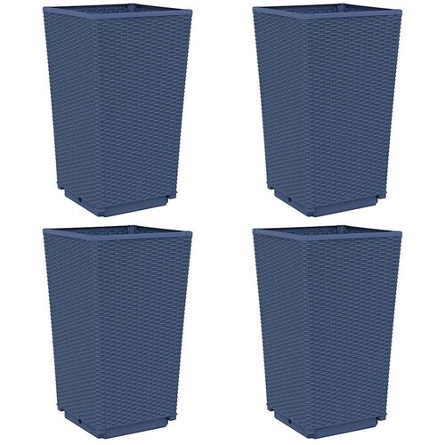  Vrtne sadilice 4 kom plava siva 32,5 x 32,5 x 57 cm PP Slike