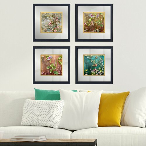 Wallity CAM16501495303 multicolor decorative framed painting (4 pieces) Cene