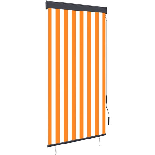 VidaXL Zunanje rolo senčilo 80x250 cm belo in oranžno Slike