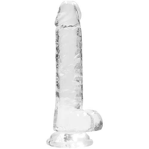 REALROCK Realistic Dildo with Balls 7&amp;quot; 17 cm Transparent Slike