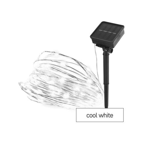  LED nano veriga s sončnim kolektorjem, bakrena, 12 m, zunanja in notr, hladna bela, časov. Cene