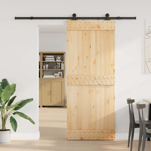 vidaXL Klizna vrata s priborom za montažu 85 x 210 cm masivna borovina Cijene