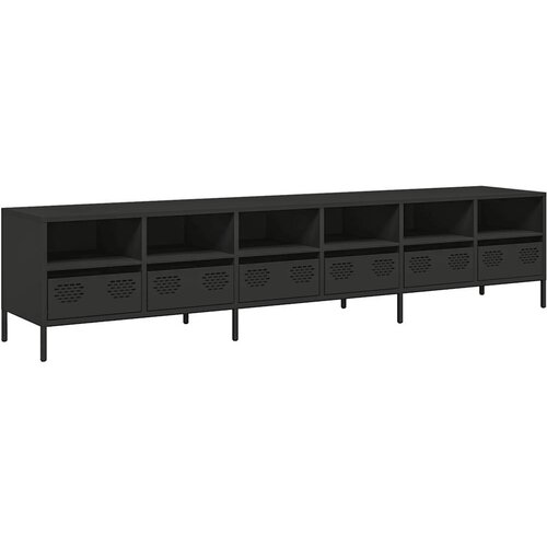 Maison Chic TV omarica - TV enota - Televizijska omarica črna 202x39x43,5 cm hladno valjano jeklo, (21702290) Cene