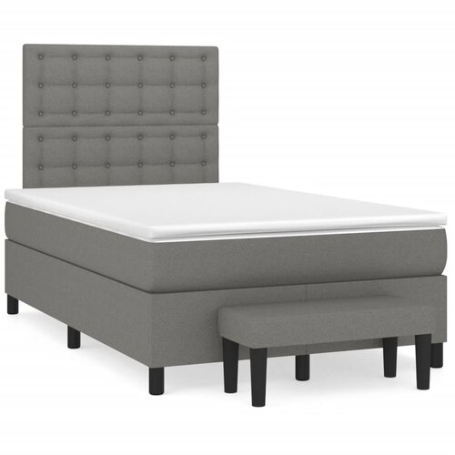 vidaXL Box spring postelja z vzmetnico temno siva 120x190 cm blago Cene