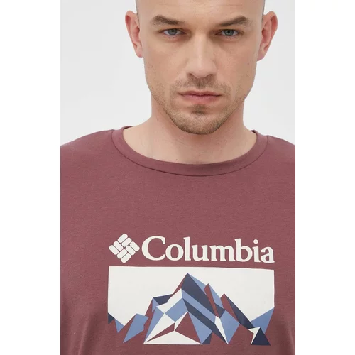 Columbia Športna kratka majica Thistletown Hills bordo barva