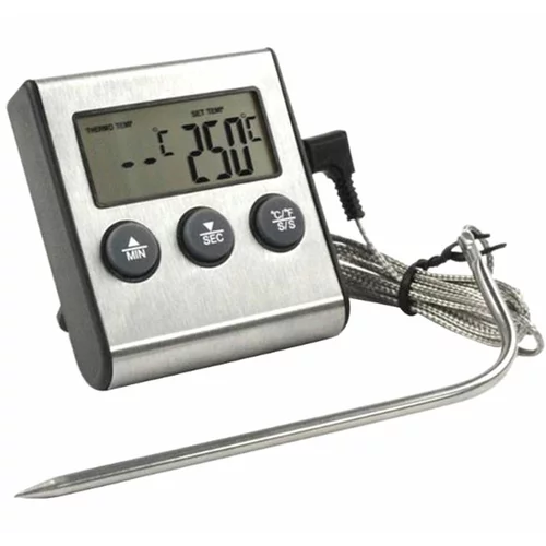 Digitalni LCD inox kuhinjski termometer do 250°C sonda 100cm