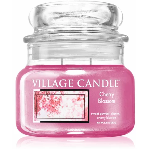 Village Candle Cherry Blossom dišeča sveča (Glass Lid) 262 g