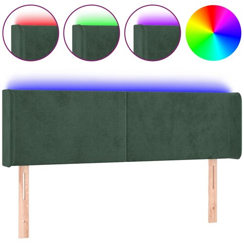 Maison Chic led posteljno vzglavje - vzglavna omarica - nočna omarica temno zeleno 147x16x78/88 cm žamet, (21712277) Cene