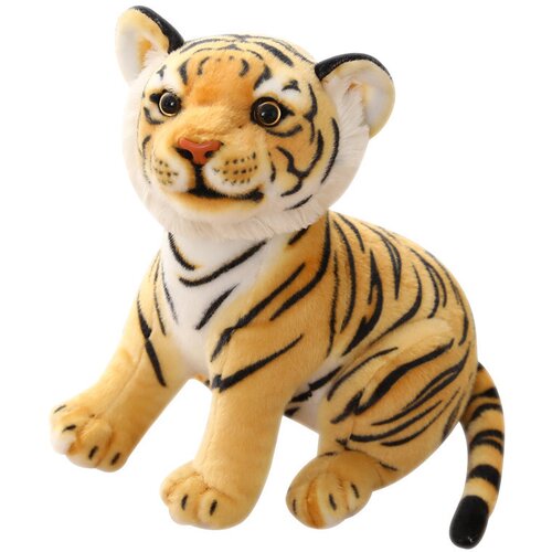 Dardanar Živahno sedeči tiger plišasta igrača mehka divja žival simulacija bel in rjav tiger jaguar lutka za otroke, (21199472) Cene