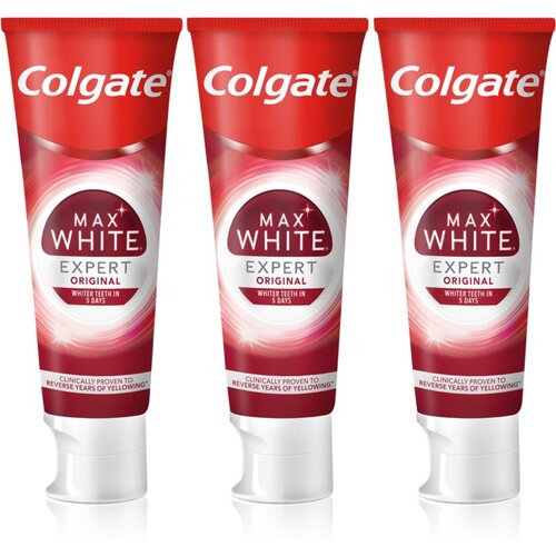 Colgate Max White Expert Original pasta za izbjeljivanje zuba 3x75 ml Slike