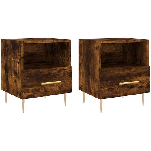  Noćni ormarići 2 kom boja hrasta 40x35x47,5cm konstruirano drvo Slike