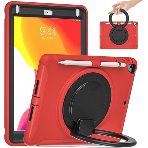 NIKCORP Ovitnik za iPad 10.2 (2021/2020/2019) z vrtljivim stojalom, ročajem in mestom za pisalo, odporen na udarce, rdeče barve, (5000139249) Cene