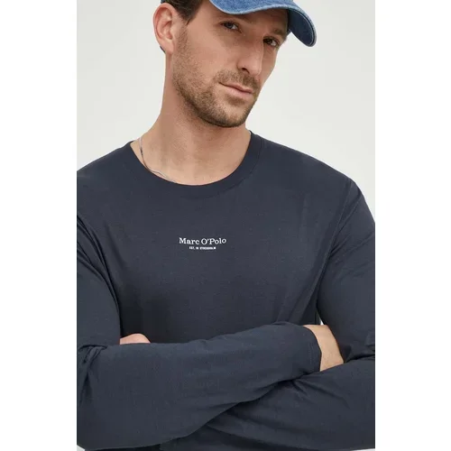 Marc O'Polo Bombažna majica z dolgimi rokavi mornarsko modra barva