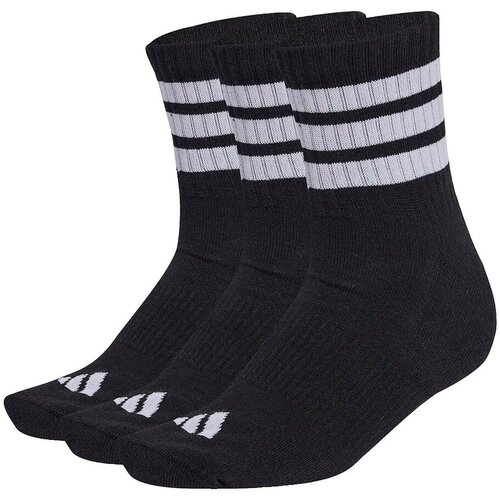 Adidas &amp;Scaron;portne nogavice Chaussettes 3 Stripes Cushioned mi-hautes 58% coton Črna Slike