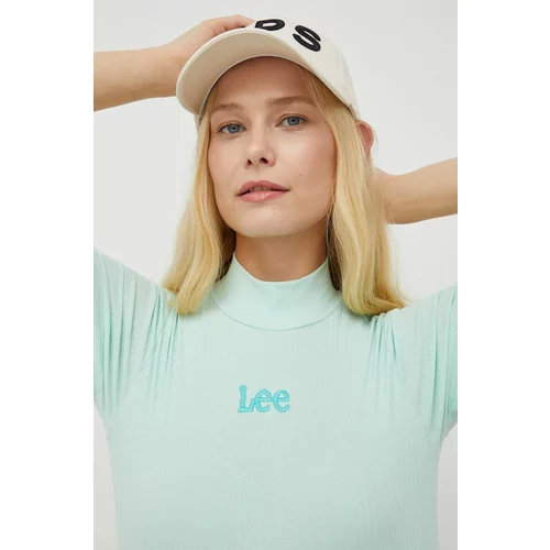 Lee Kratka majica ženski, zelena barva