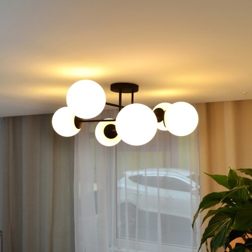  plafonski luster moon 6xE27/15W/230V, crne boje Slike