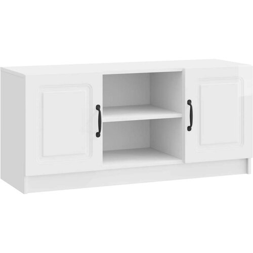 TV omarica Bela visok sijaj 102 x 34,5 x 47 cm Inženirski les, (5000210540) Cene