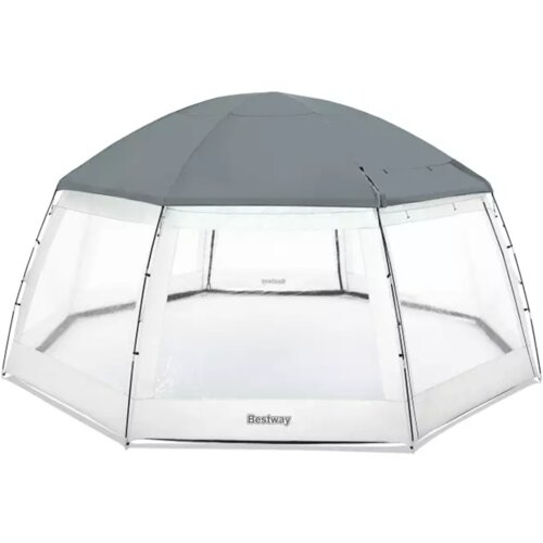 Bestway Gazebo za okrugle bazene 58612, 600 x 600 x 295 cm, Sivo-beli Slike