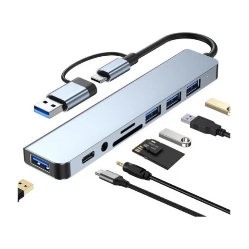 Fast_Asia USB+TIP C Hub 4xUSB 3.0+TIP C+SD/micro sd+ Audio Cene